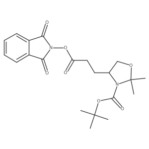 tert-butyl (4R)-4-{3-[(1,3-dioxo-2,3-dihydro-1H-isoindol-2-yl)oxy]-3-oxopropyl}-2,2-dimethyl-1,3-oxazolidine-3-carboxylate结构式