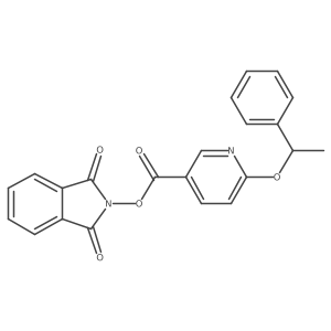 1,3-dioxo-2,3-dihydro-1H-isoindol-2-yl 6-(1-phenylethoxy)pyridine-3-carboxylate结构式