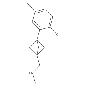 {[3-(2-Chloro-5-fluorophenyl)bicyclo[1.1.1]pentan-1-yl]methyl}(methyl)amine Structure