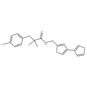 2-(4-Chlorophenoxy)-N-[[4-(furan-3-yl)thiophen-2-yl]methyl]-2-methylpropanamide结构式