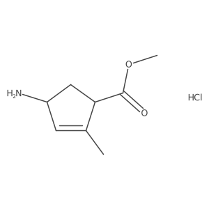 Methyl (1S,4R)-4-amino-2-methylcyclopent-2-ene-1-carboxylate hydrochloride结构式
