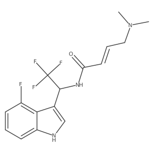 (E)-4-(Dimethylamino)-N-[2,2,2-trifluoro-1-(4-fluoro-1H-indol-3-yl)ethyl]but-2-enamide结构式