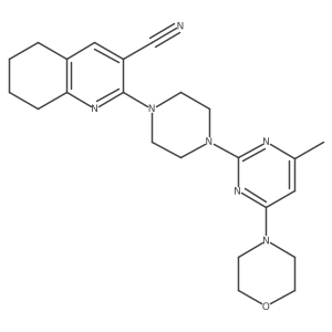 2-[4-(4-Methyl-6-morpholin-4-ylpyrimidin-2-yl)piperazin-1-yl]-5,6,7,8-tetrahydroquinoline-3-carbonitrile Structure