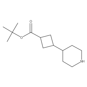 Tert-butyl 3-(piperidin-4-yl)cyclobutane-1-carboxylate结构式