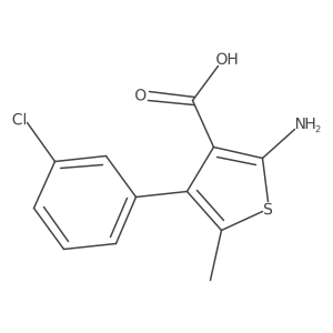 2-Amino-4-(3-chlorophenyl)-5-methylthiophene-3-carboxylic acid结构式