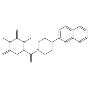 1,3-Dimethyl-6-[4-(1,8-naphthyridin-2-yl)piperidine-1-carbonyl]-1,3-diazinane-2,4-dione Structure