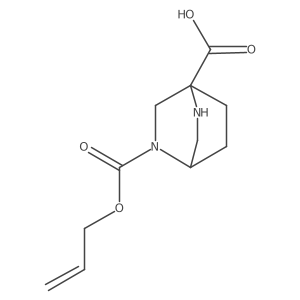 5-[(Prop-2-en-1-yloxy)carbonyl]-2,5-diazabicyclo[2.2.2]octane-1-carboxylic acid结构式