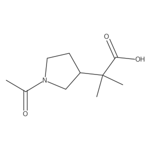 2-(1-Acetylpyrrolidin-3-yl)-2-methylpropanoic acid结构式