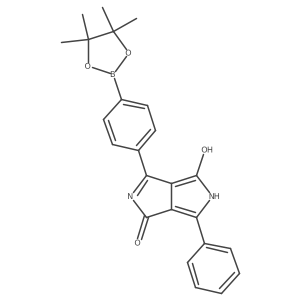 3-Phenyl-6-(4-(4,4,5,5-tetramethyl-1,3,2-dioxaborolan-2-yl)phenyl)-2,5-dihydropyrrolo[3,4-c]pyrrole-1,4-dione结构式
