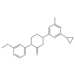 4-(2-Cyclopropyl-6-methylpyrimidin-4-yl)-1-(2-methoxypyridin-4-yl)piperazin-2-one结构式