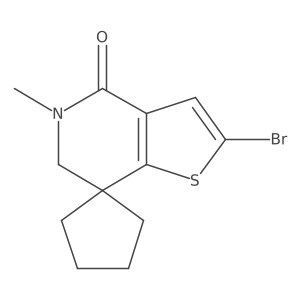 2'-Bromo-5'-methyl-5',6'-dihydro-4'H-spiro[cyclopentane-1,7'-thieno[3,2-c]pyridin]-4'-one结构式