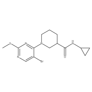 1-[5-bromo-2-(methylsulfanyl)pyrimidin-4-yl]-N-cyclopropylpiperidine-3-carboxamide结构式