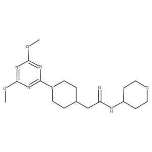 2-[1-(4,6-dimethoxy-1,3,5-triazin-2-yl)piperidin-4-yl]-N-(oxan-4-yl)acetamide结构式