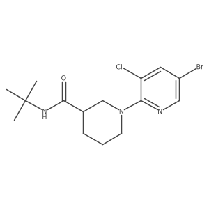 1-(5-bromo-3-chloropyridin-2-yl)-N-tert-butylpiperidine-3-carboxamide Structure