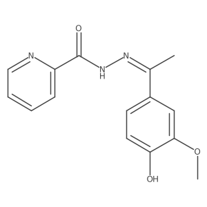 N'-[(1E)-1-(4-hydroxy-3-methoxyphenyl)ethylidene]pyridine-2-carbohydrazide结构式