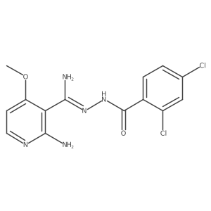N'-[(2-amino-4-methoxy-3-pyridinyl)(imino)methyl]-2,4-dichlorobenzenecarbohydrazide结构式