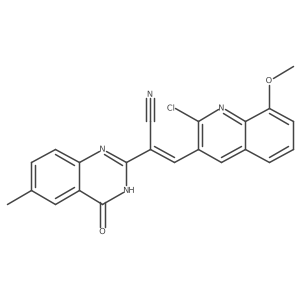 3-(2-Chloro-8-methoxyquinolin-3-yl)-2-(6-methyl-4-oxo-3,4-dihydroquinazolin-2-yl)prop-2-enenitrile结构式
