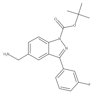1h-Indazole-1-carboxylic acid,5-(aminomethyl)-3-(3-fluorophenyl)-,1,1-dimethylethyl ester Structure