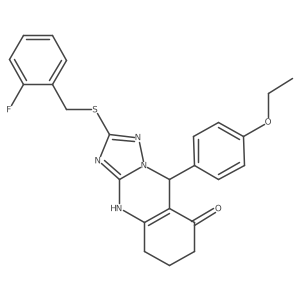 9-(4-ethoxyphenyl)-2-((2-fluorobenzyl)thio)-5,6,7,9-tetrahydro-[1,2,4]triazolo[5,1-b]quinazolin-8(4H)-one Structure