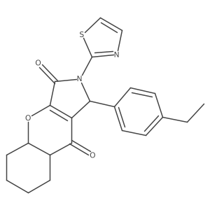 1-(4-ethylphenyl)-2-(1,3-thiazol-2-yl)-4a,5,6,7,8,8a-hexahydro-1H-chromeno[2,3-c]pyrrole-3,9-dione结构式