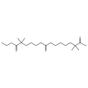 2,2,13,13-Tetramethyl-7-oxo-tetradecanedioic acid 1-ethyl ester Structure