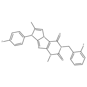 3-(2-fluorobenzyl)-8-(4-fluorophenyl)-1,7-dimethyl-1H-imidazo[2,1-f]purine-2,4(3H,8H)-dione Structure