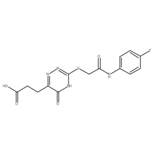 3-(3-((2-((4-Fluorophenyl)amino)-2-oxoethyl)thio)-5-oxo-4,5-dihydro-1,2,4-triazin-6-yl)propanoic acid Structure