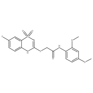N-(2,4-dimethoxyphenyl)-2-((7-fluoro-1,1-dioxido-4H-benzo[e][1,2,4]thiadiazin-3-yl)thio)acetamide Structure