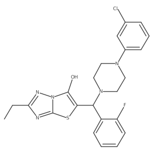 5-((4-(3-Chlorophenyl)piperazin-1-yl)(2-fluorophenyl)methyl)-2-ethylthiazolo[3,2-b][1,2,4]triazol-6-ol结构式