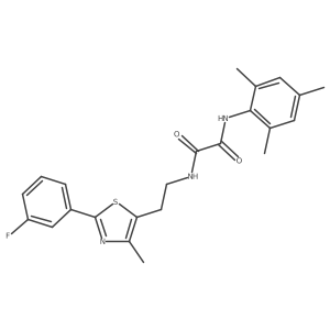 N1-(2-(2-(3-fluorophenyl)-4-methylthiazol-5-yl)ethyl)-N2-mesityloxalamide结构式