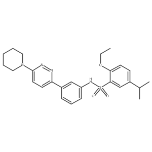 2-ethoxy-N-{3-[6-(piperidin-1-yl)pyridazin-3-yl]phenyl}-5-(propan-2-yl)benzene-1-sulfonamide结构式