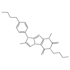 8-(4-butylphenyl)-3-(2-methoxyethyl)-1,7-dimethyl-1H,2H,3H,4H,8H-imidazo[1,2-g]purine-2,4-dione结构式