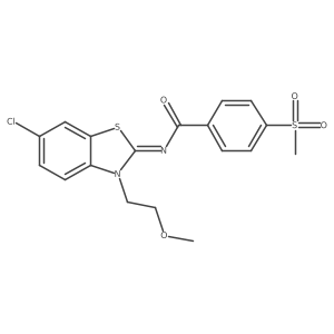 (Z)-N-(6-chloro-3-(2-methoxyethyl)benzo[d]thiazol-2(3H)-ylidene)-4-(methylsulfonyl)benzamide结构式