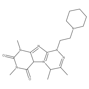 3,4,7,9-Tetramethyl-1-(2-piperidin-1-ylethyl)-4,5a-dihydropurino[8,7-c][1,2,4]triazin-5-ium-6,8-dione结构式