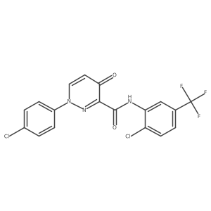 1-(4-chlorophenyl)-N-[2-chloro-5-(trifluoromethyl)phenyl]-4-oxo-1,4-dihydropyridazine-3-carboxamide结构式