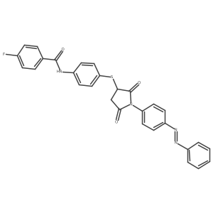 Benzamide, N-[4-[[2,5-dioxo-1-[4-(2-phenyldiazenyl)phenyl]-3-pyrrolidinyl]thio]phenyl]-4-fluoro-结构式