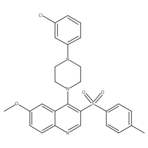 4-(4-(3-Chlorophenyl)piperazin-1-yl)-6-methoxy-3-tosylquinoline Structure