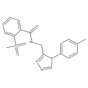 2-(methylsulfonyl)-N-((1-(p-tolyl)-1H-tetrazol-5-yl)methyl)benzamide结构式