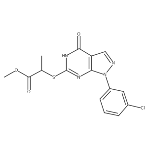 methyl 2-((1-(3-chlorophenyl)-4-hydroxy-1H-pyrazolo[3,4-d]pyrimidin-6-yl)thio)propanoate结构式