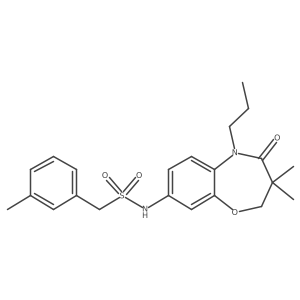 N-(3,3-dimethyl-4-oxo-5-propyl-2,3,4,5-tetrahydrobenzo[b][1,4]oxazepin-8-yl)-1-(m-tolyl)methanesulfonamide结构式