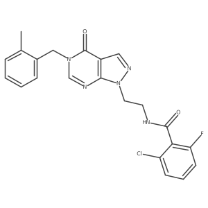 2-chloro-6-fluoro-N-(2-(5-(2-methylbenzyl)-4-oxo-4,5-dihydro-1H-pyrazolo[3,4-d]pyrimidin-1-yl)ethyl)benzamide Structure