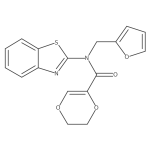 N-(benzo[d]thiazol-2-yl)-N-(furan-2-ylmethyl)-5,6-dihydro-1,4-dioxine-2-carboxamide Structure