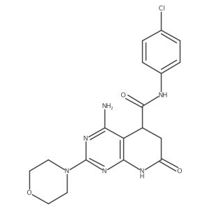 4-amino-N-(4-chlorophenyl)-2-(morpholin-4-yl)-7-oxo-5,6,7,8-tetrahydropyrido[2,3-d]pyrimidine-5-carboxamide Structure