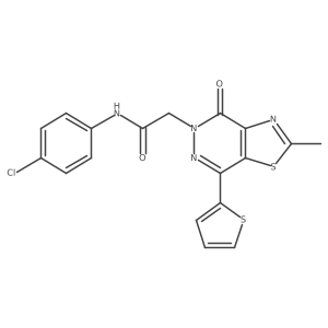 N-(4-chlorophenyl)-2-(2-methyl-4-oxo-7-(thiophen-2-yl)thiazolo[4,5-d]pyridazin-5(4H)-yl)acetamide结构式