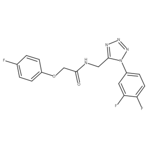 N-((1-(3,4-difluorophenyl)-1H-tetrazol-5-yl)methyl)-2-(4-fluorophenoxy)acetamide结构式