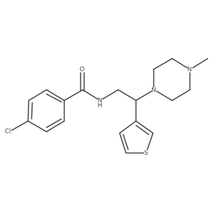 4-chloro-N-(2-(4-methylpiperazin-1-yl)-2-(thiophen-3-yl)ethyl)benzamide结构式