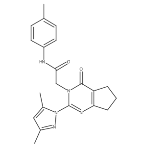 2-(2-(3,5-dimethyl-1H-pyrazol-1-yl)-4-oxo-4,5,6,7-tetrahydro-3H-cyclopenta[d]pyrimidin-3-yl)-N-(p-tolyl)acetamide Structure