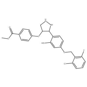 Methyl 4-[3-[4-[(2-chloro-6-fluorophenyl)methoxy]-2-hydroxyphenyl]pyrazolidin-4-yl]oxybenzoate结构式