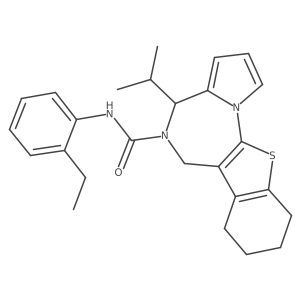 N-(2-ethylphenyl)-4-isopropyl-7,8,9,10-tetrahydro-4H-[1]benzothieno[3,2-f]pyrrolo[1,2-a][1,4]diazepine-5(6H)-carboxamide结构式
