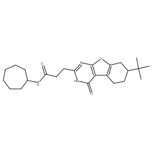 3-(7-tert-butyl-4-oxo-3,4,5,6,7,8-hexahydro[1]benzothieno[2,3-d]pyrimidin-2-yl)-N-cycloheptylpropanamide Structure